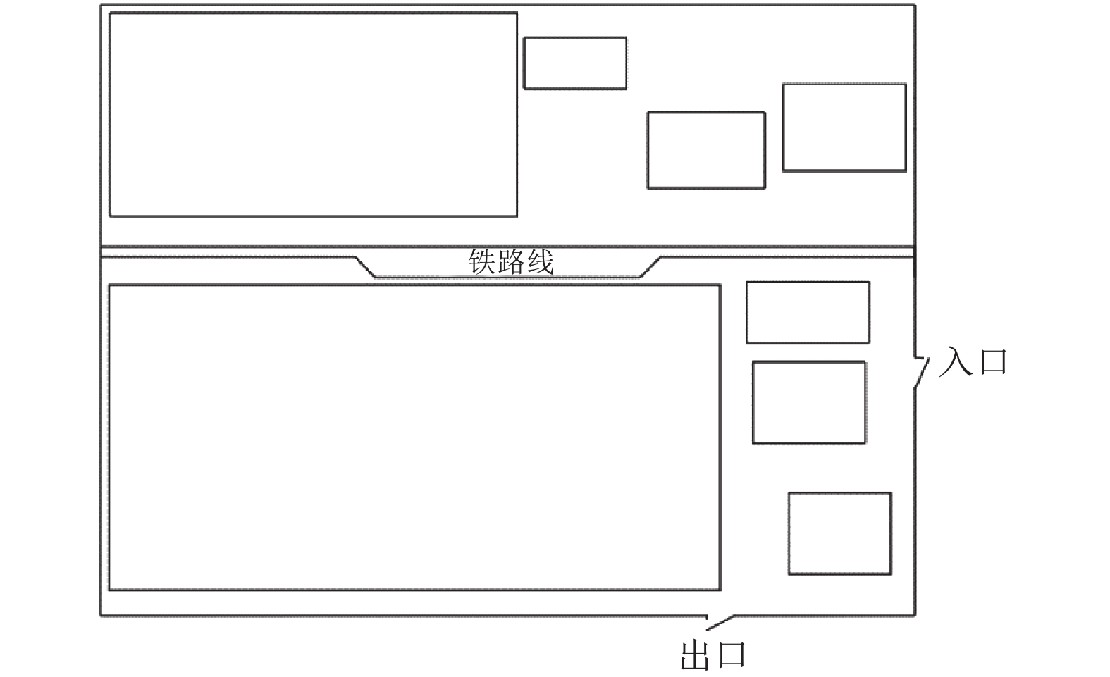 铁路横穿物流园区示意图